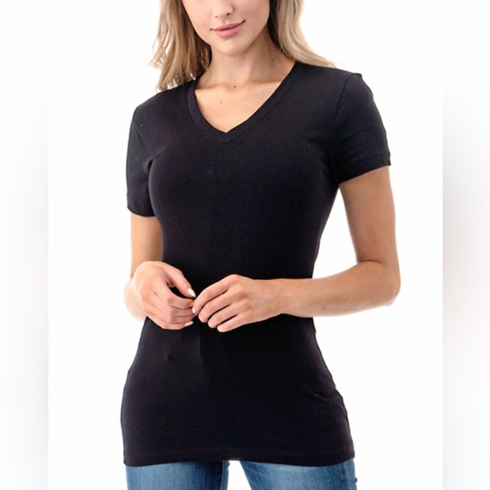 Zenana Basic V Neck Tee